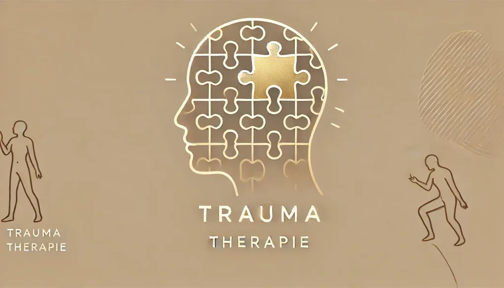 Traumatherapie/EMDR – Visualisierung der Traumatherapie mit Puzzleteilen im Kopf – Symbol für Integration und Heilung