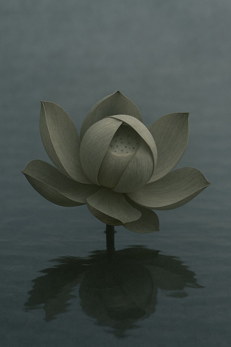 Lebensweg - Eine Lotusblume, deren Blätter sich nacheinander schliessen.